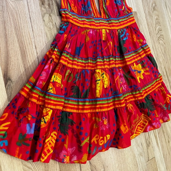 FARM RIO good vibes mini dress red 100% cotton size L - Picture 7 of 14